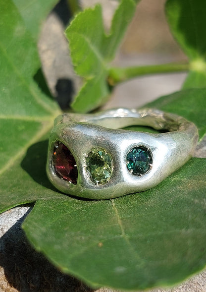 Anello "Arcobaleno" di tormaline