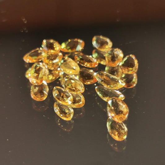 Lotto di 14 Zaffiri arancio taglio rosetta forma fancy 3,24 ct totali