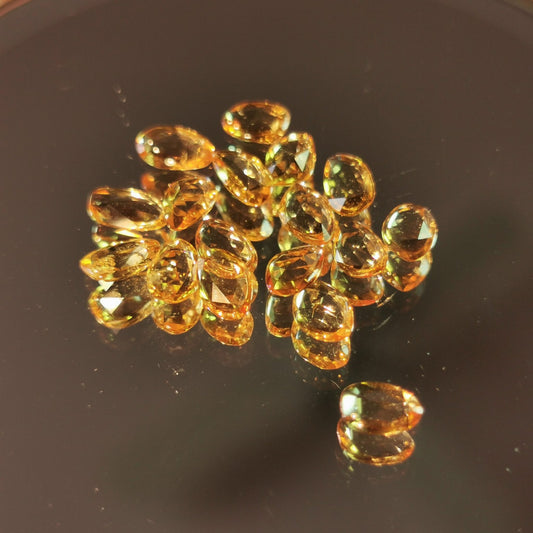 Lotto di 17 Zaffiri arancio taglio rosetta forma fancy 5,15 ct totali