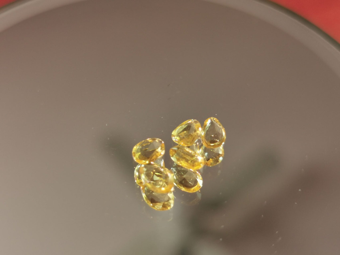 Lotto di 5 Zaffiri giallo taglio rosetta forma fancy 1,13 ct totali