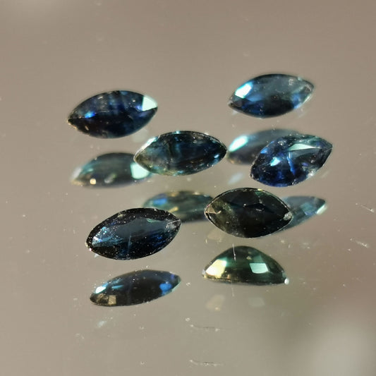 Lotti di 6 Zaffiri taglio marquise 1,11 ct totali