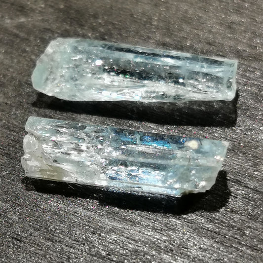 Coppia di Acquamarine grezze 3,38 ct