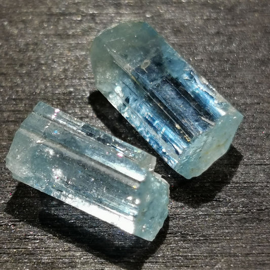 Coppia di Acquamarine grezze 6,30 ct